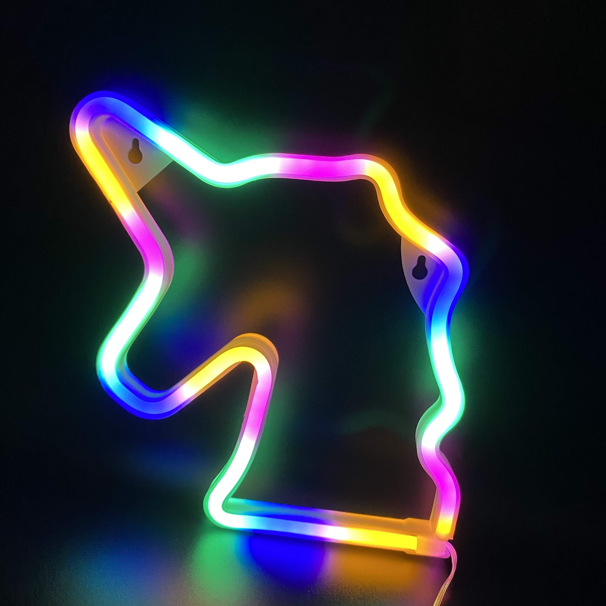 Neon Light Unicorn Shaped Neon Sign LED Night Lamp for Home Bedroom Wall Decoration Party Supplies, Cool Christmas Birthday Gift for Children Kids Girls