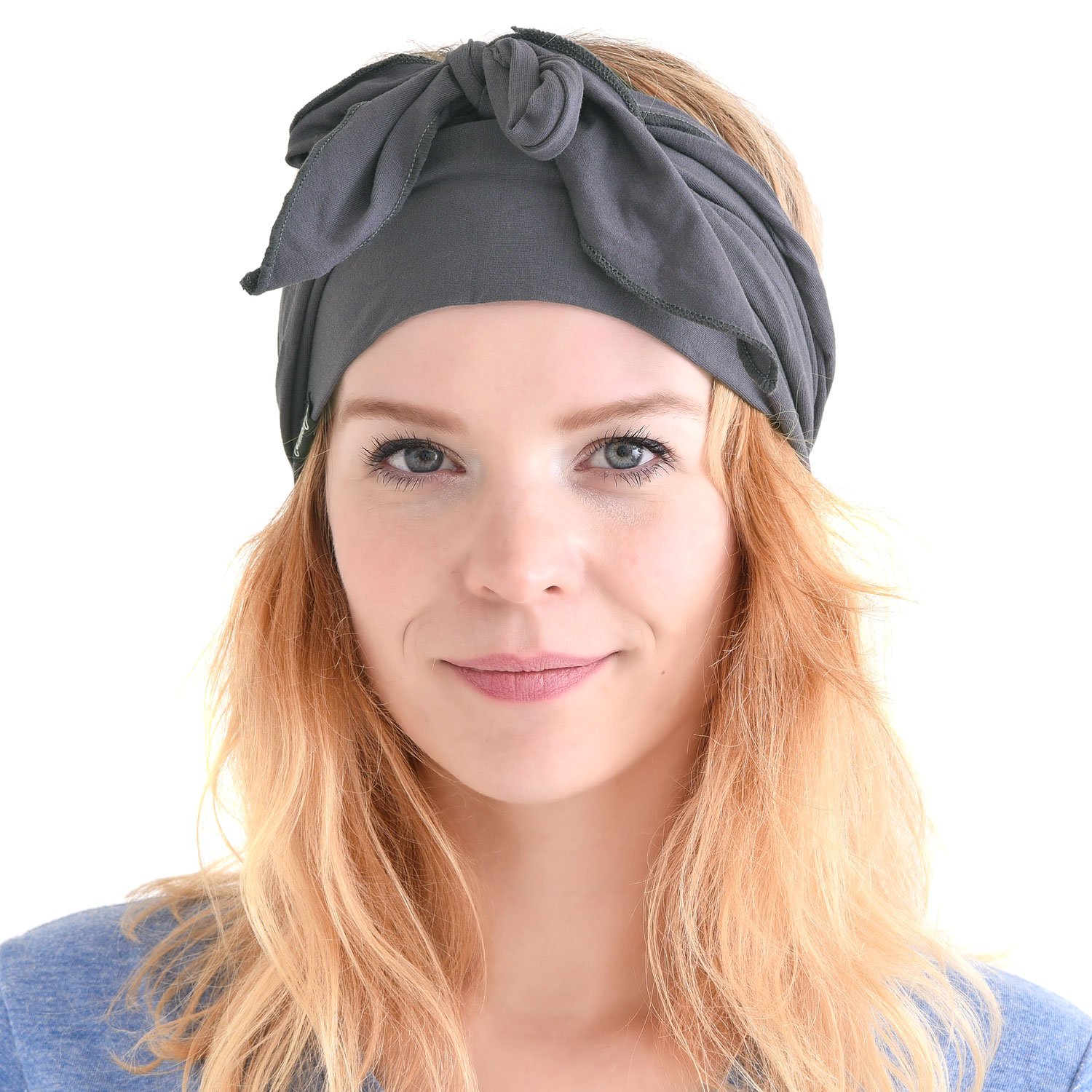 CHARM Sports Headband Bandana for Men - Womens Yoga Hairband Kids Ninja Headband Pirate Costume Dark Grey