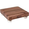 John Boos Block Square Wood Cutting Board, B Series w/Feet, 9"x9"x1.5", Walnut