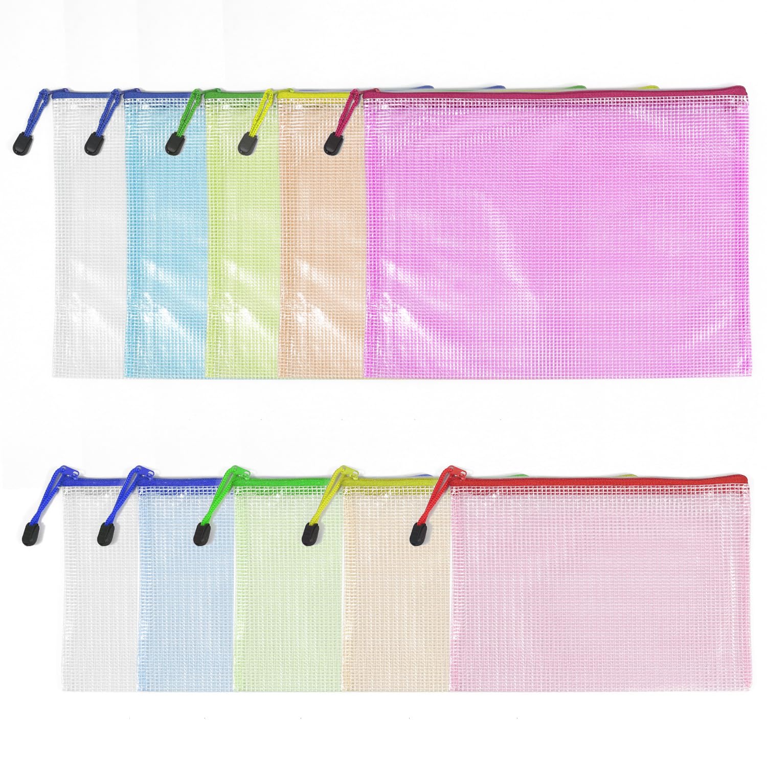 Plastic Wallets A4、A5 Plastic Folders Zip Wallets Document Folder Zip Wallet 10PCS