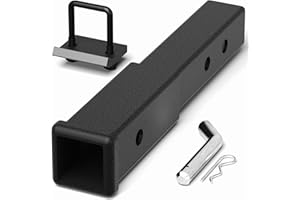 LONGSUN Hitch Extender 2 Inch - Adjustable Trailer Hitch Extension 7.3" - 9.3", 5000 lbs GTW, Includes Hitch Pin, Clip & Anti-Rattle Stabilizer