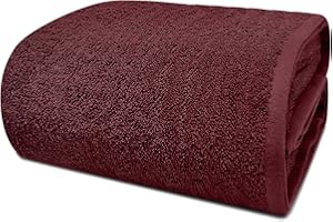 DAN RIVER Pack of 1 Bath Sheet 40x80 Inches, Jumbo Bath Towels, Soft and Absorbent Extra Large Towels - Pomegranate