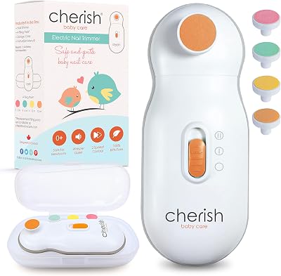Cherish Baby Care Electric Baby Nail File with 4 Pads 0-12 Months Travel Case