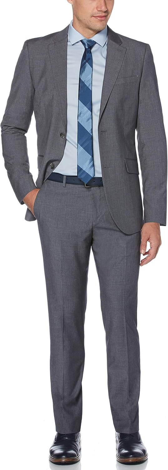 Perry Ellis Men's Slim Fit Subtle Plaid Suit Jacket at  Men’s Clothing store