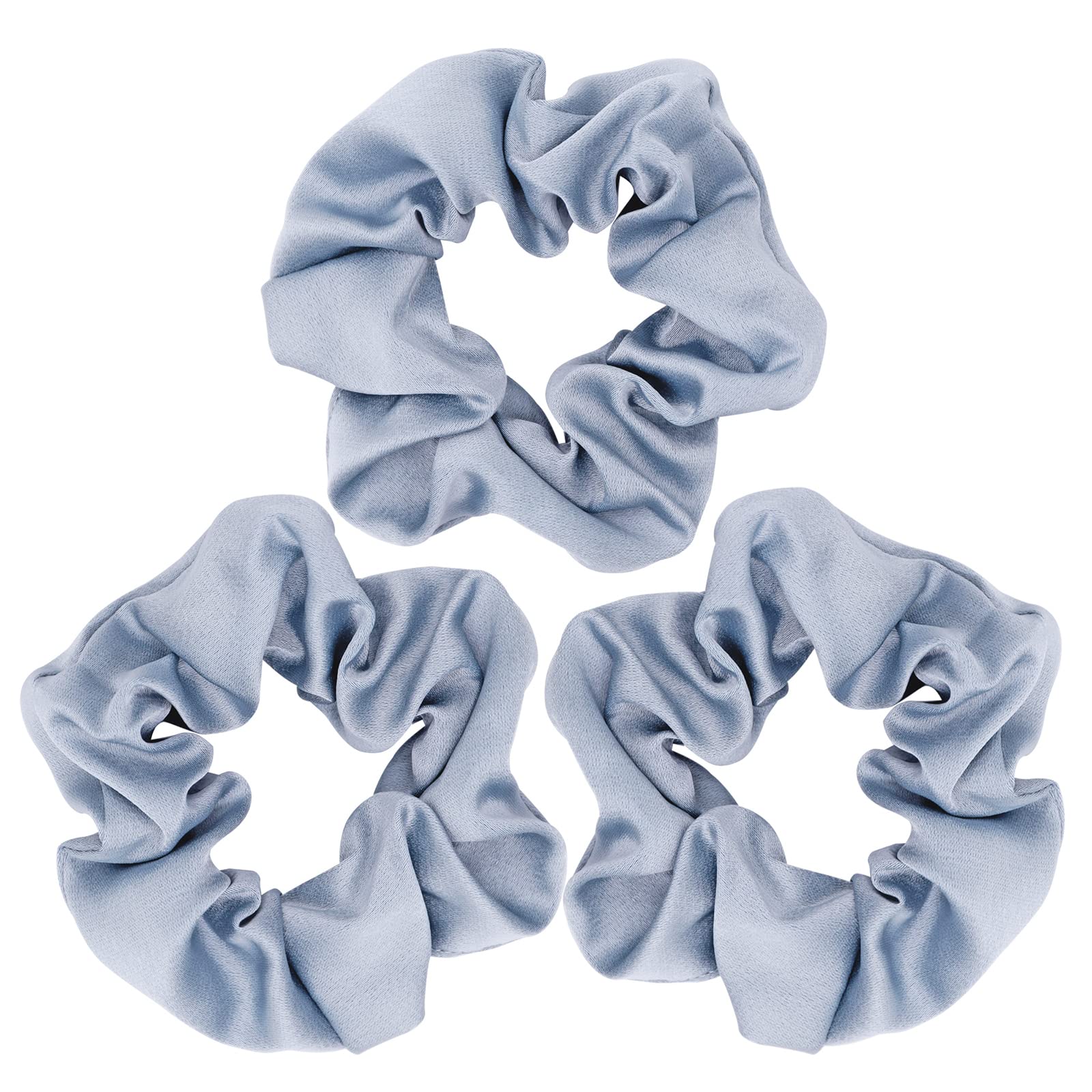 scicent Satin Scrunchies Large XL Silk Jumbo Scrunchie for Thick Long Hair Oversized Giant Scrunchy Hair Ties Hair Bands for Women (Blue, 3pcs) — image 1
