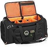 DSLEAF Tactical Sneaker Duffle Bag for 4 Pairs of Shoes, Sneaker Travel Bag with 3 Adjustable Dividers with Multiple Pockets, Detachable Shoulder and TSA Carry-on Approved Size
