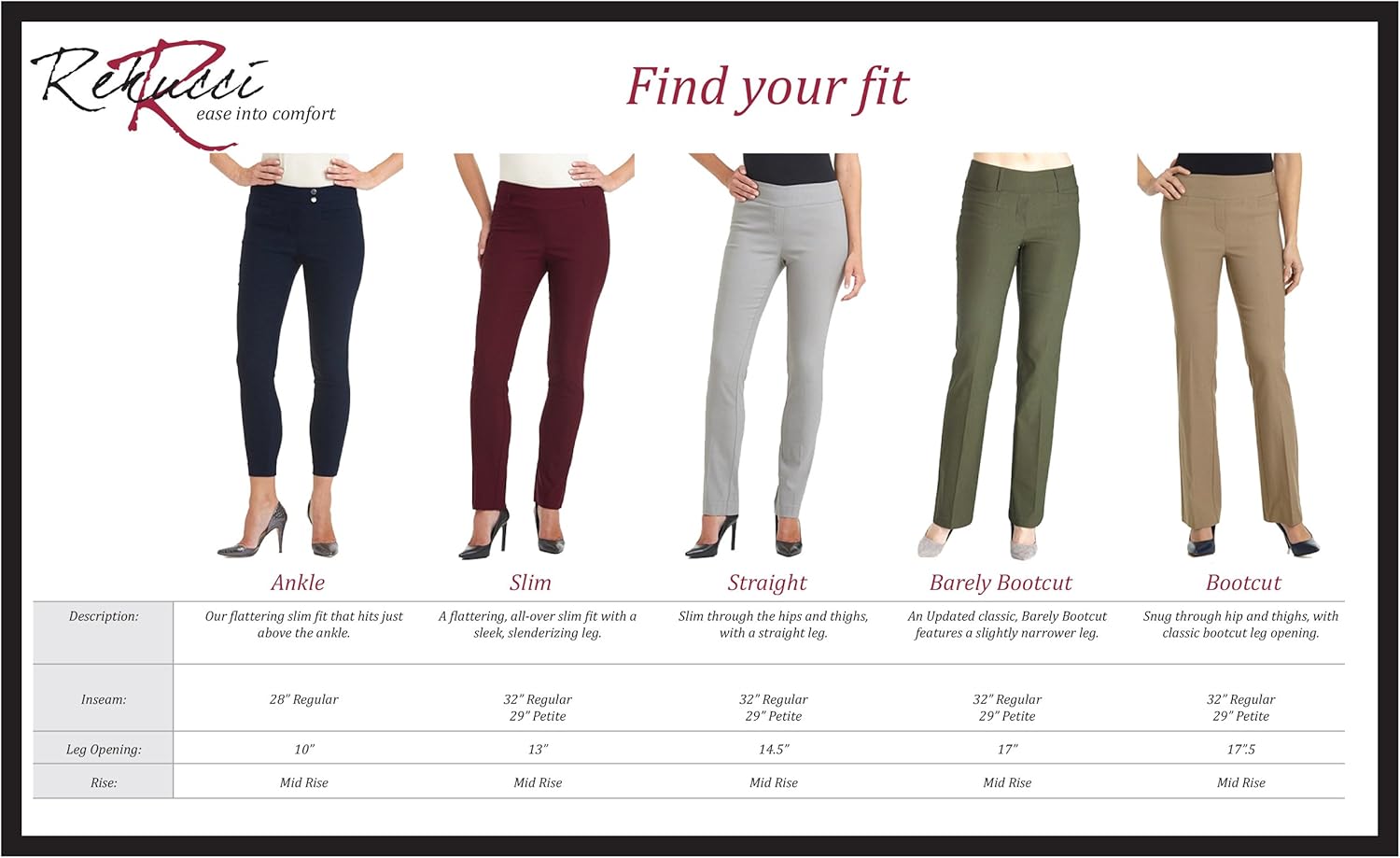 Rekucci Women's Ease Into Comfort Straight Leg Pant with Tummy Control at  Women’s Clothing store