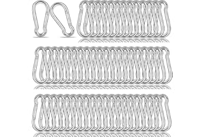 YEAZHEN 60PCS Spring Snap Hook Carabiners, M4 Small Carabiner Clip, 1.57 Inch Heavy Duty Galvanized Steel Spring Clip, Quick Link Key Chain for Swing Hammock Gym Outdoor, 120LBS Holding Capacity