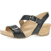 Dansko Trinity Wedge Sandal for Women – Contoured Footbed for All-Day Comfort and Support – Hook & Loop Strap with Buckle Detail – Lightweight Rubber Outsole