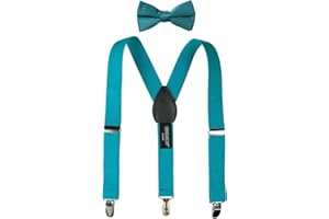 Spring Notion Boys' Suspenders and Solid Color Bowtie Set