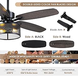 Farmhouse Ceiling Fan with Light and