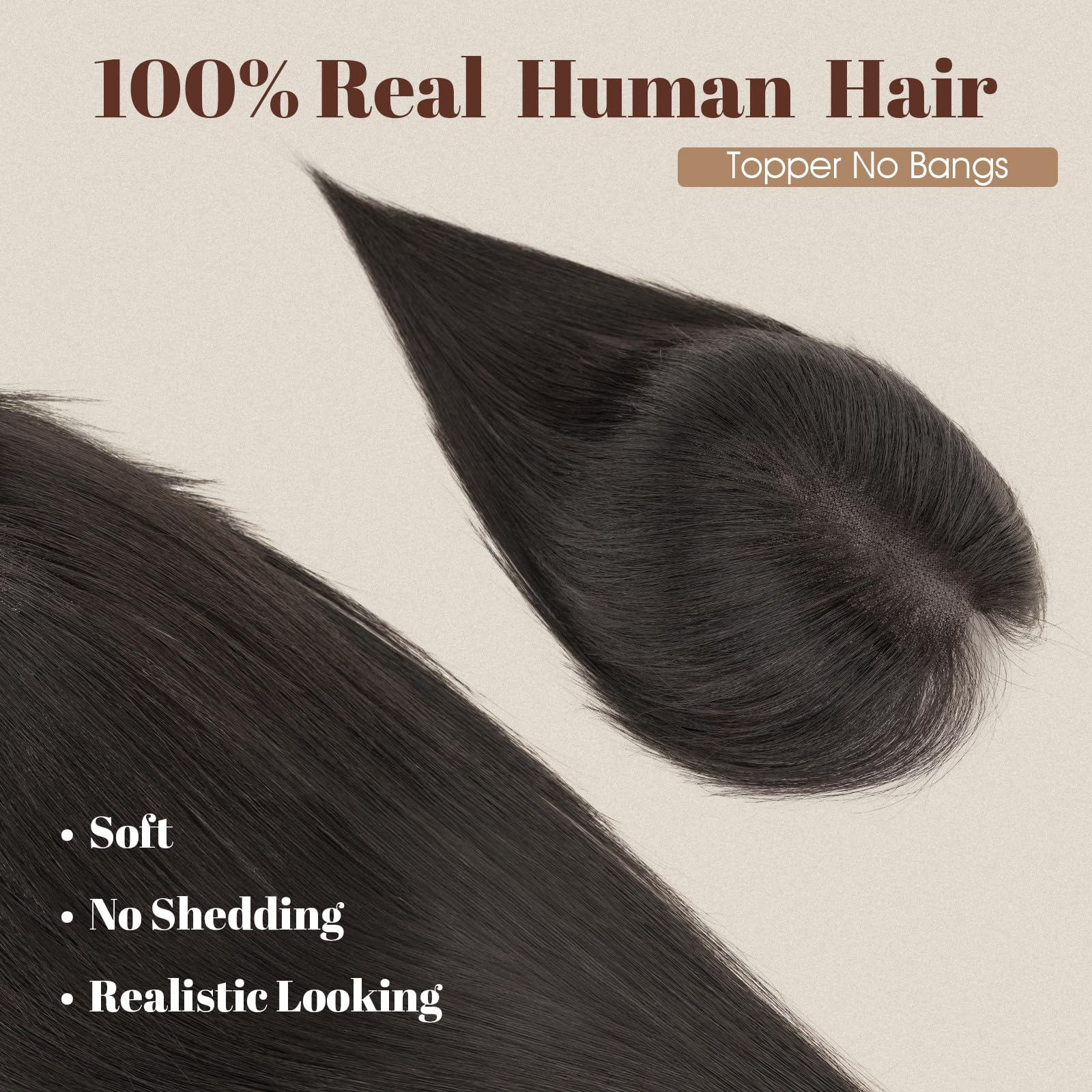 Condition photo showing New/Like New for rich choices human hair topper middle part side bangs no bang ultra thin breathable hair piece for s