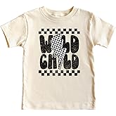 Olive Loves Apple Wild Child Shirt Trendy Checkered Everyday Tee for Youth and Toddler Boys