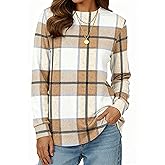 AURUZA Sweatshirt for Women Long Sleeve Crewneck Sweatshirt Women Causal Loose Fit Pullover Tunic Top Fall Clothes Shirts, Hot Pink, Large