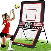ZEALFEEL Lacrosse Rebounder, 4x7FT/4x6FT Volleyball Rebounder for Backyard with 5 Rebound Angles, Target Strip, Lacrosse Rebound Net Perfect for Lax Baseball Volleyball & Soccer Practice