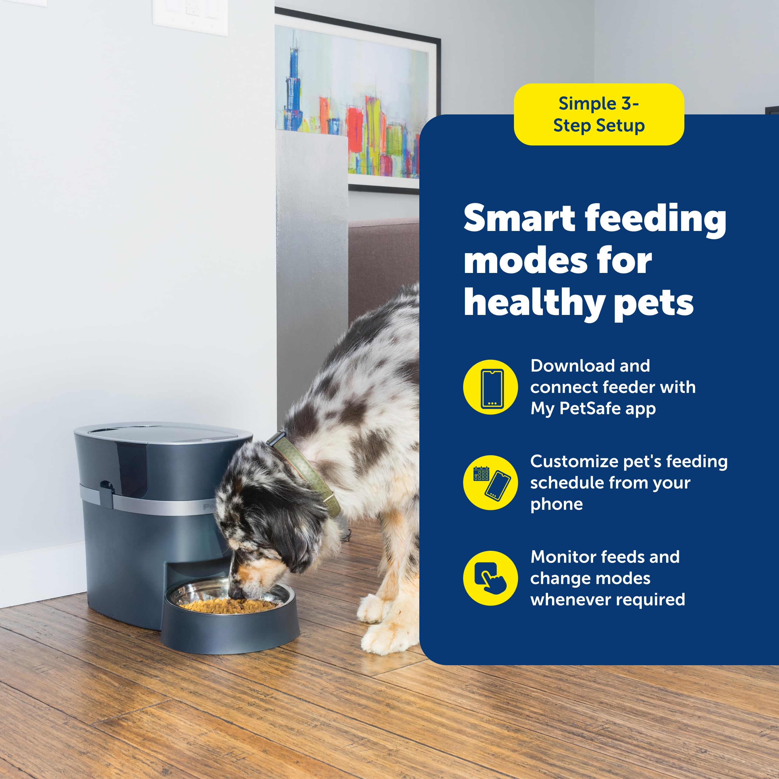 PetSafe Smart Feed Pet Feeder, Automatic Cat Feeder, Automatic Dog Feeder with App, Compatible With Alexa, Apple, Android, Backup Batteries For Power Outage, Black - View 5