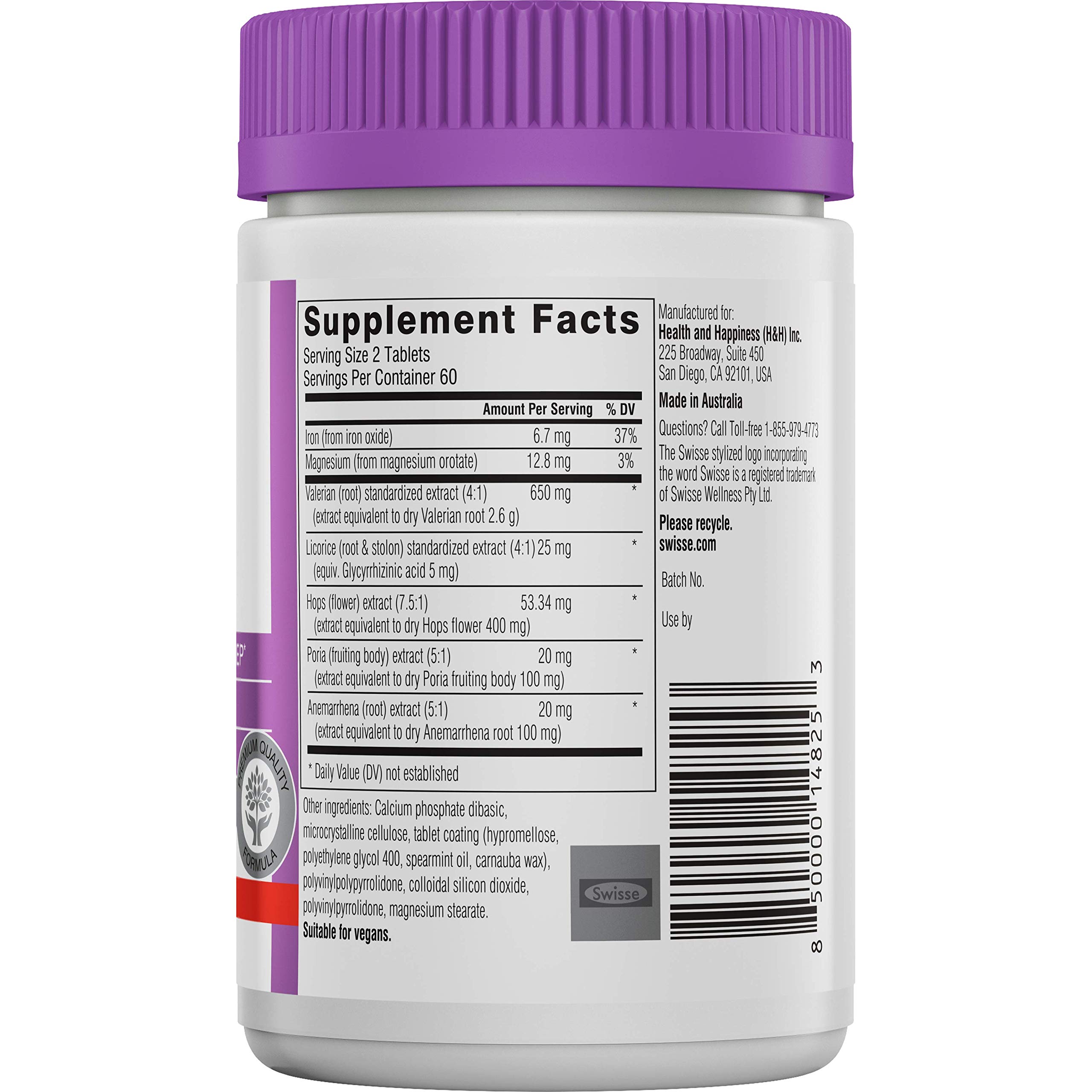 Swisse Ultiboost Sleep Supplement Herbal Based Bedtime Sleep Aid