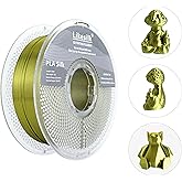 Likesilk PLA Silk Filament 1.75mm Clog-Free Shiny 3D Printer Filament, 1KG Spool (2.2lbs), Dimensional Accuracy +/- 0.02mm (Silk Greenish Gold-1KG)