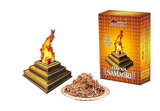 SLM HAVAN SAMAGRI with Mixture of Pure Sandalwood Powder & Desi Cow Ghee (1Kg Pack)