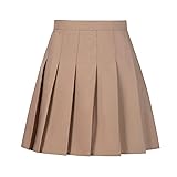 Tennis Mini Pleated Skirt for Women Champagne High