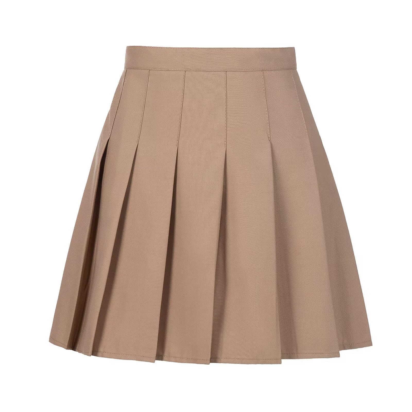 Tennis Mini Pleated Skirt for Women Champagne High