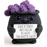 MAMAGIFTREE for Women, Cute Crochet Witch Cauldron, Spooky Decor | Halloween Decorations for Mom Wife Sister Daughter Friend Coworker, Fall Decor, Halloween Party Decor, Boo Basket Stuffer