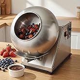 Snack Coater Chocolate Maker Coating Machine Automatic Candy Coater | Sugar Coating Pan Chocolate Dipping Tool for Making Chocolates Covered Almonds, Pistachio, Peanut, Freeze Dried Strawberry