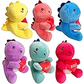 Rdogeia 6PCS Cute Dinosaur Plush Toys,Dino Stuffed Animals, Exchange for Boys Girls Toddlers Class Classroom School Christmas Stuffer