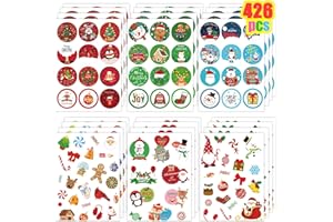 IMISHM 426pcs Christmas Stickers for Kids Christmas Ornament Stickers Christmas Stickers Bulk Holiday Stickers Christmas Stickers for envelopes Crafts Cards