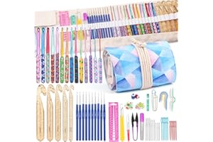 ZLULARY 116 PCS Crochet Hooks Sets, Ergonomic Crochet Hooks Kits with Storage Bag and Crochet Needle Accessories, DIY Crochet Needles Kit for Beginners and Experienced Crochet Hook Lovers