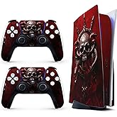 Skin Sticker for Game Console 5 Cover - Snake Skull, Compatible with Both Disc Edition & Digital Edition (not Slim Ver) - 2 Controller Skins & Console Skin - No Bubble, Full Protection, Removable