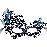Gionforsy Women Costume Masks Butterfly Lace Masquerade Masks Vintage 1920s Mask for Mardi Gras Halloween Dancing