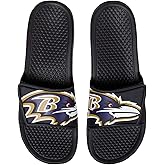 FOCO mens NFL Team Cropped Big Logo Shower Sport Slide Flip Flop Sandals
