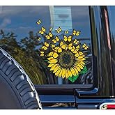 5pcs Sunflower and Flying Butterflies Bumper Sticker Car Decal for Women Mom Truck Rv Motorhome Windows (7x6)
