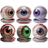 JVORFDG 96pcs Halloween Eyeballs Plates Party Decorations Disposable Eyeballs Dessert Plates Tableware Halloween Scary Party Supplies