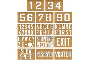 Fox Valley Paint Parking Lot Stencils - 14PCS Oil Board Factory Stencil Set, Road & Floor Marking Set, Concrete & Pavement Markers 8''x12''
