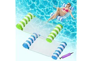 2 Pack Inflatable Pool Floats Adult, OKSUWATER 4-in-1 Water Hammock, Pool Floats for Swimming Pool Party Summer Lake Water Fun