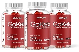 MALIBU LABS Go Keto Gummies, Apple Cider Vinegar Ketosis, New 1500mg Once a day Time Released Strong Formula, Ketogenic Support Supplement, GoKeto Ketos Gummy, (3 Pack) Three Bottles, 90 Day Supply Tank
