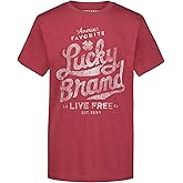 Lucky Brand Boys' Short Sleeve Graphic Crew Neck T-Shirt, Soft, Comfortable, Relaxed Fit