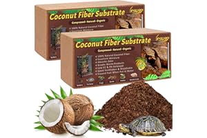 Legigo 2 Pack Compressed Coconut Fiber Substrate - 100% Organic Coconut Fiber Brick Bedding for Reptiles, Natural Coco Husk Substrate Terrarium Bedding for Snake, Hermit Crabs, Frogs, Tortoise, Gecko