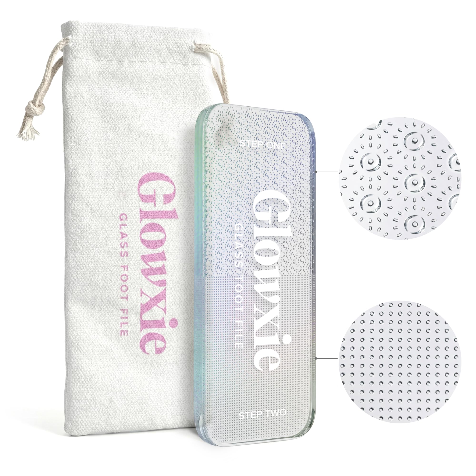 Glowxie Nano Glass Foot Files for Hard Skin – Callus Remover for Feet, Foot Scrubber & Foot Exfoliator – 2-in-1 Foot File & Heel Scraper for Wet & Dry Use – Pedicure Tool for Smooth Feet