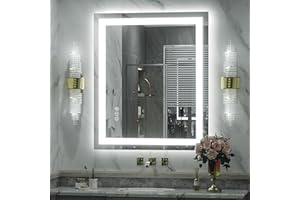 CHARMOR LED Bathroom Mirror 30x36, Dimmable Vanity Mirror with Backlit and Front Lights, Anti-Fog, Memory, 3 Colors, Shatter-Proof, ETL Listed (Horizontal/Vertical)