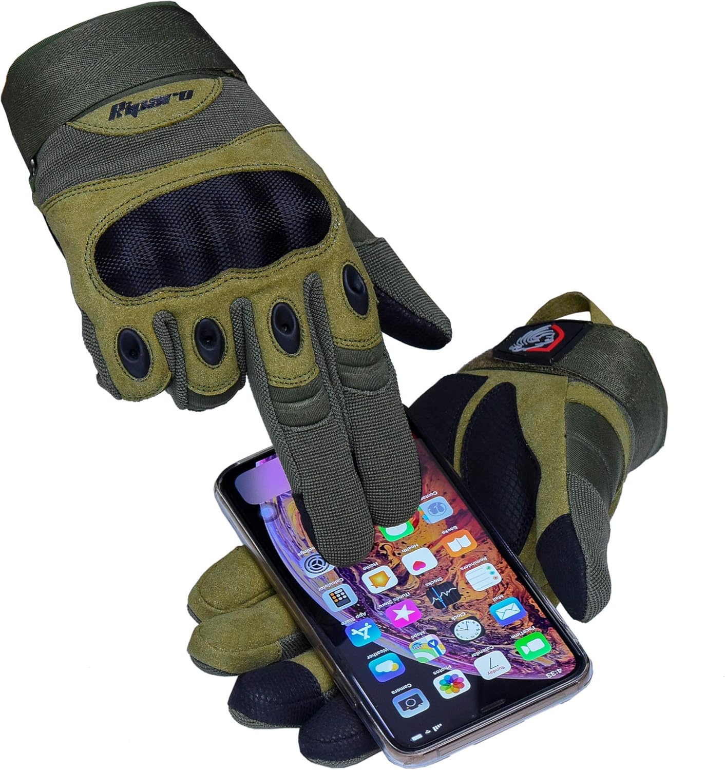 Riparo Tactical Touchscreen Gloves Military Shooting Hunting Rubber Outdoor Gloves (X-Large, Sand): Home Improvement