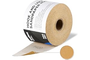 toolant 400 Grit Sandpaper Roll, 2-3/4" Wide 12 Yard Longboard Hook and Loop Sandpaper for Automotive,Woodworking, Metal, Plastic, Sanding Blocks