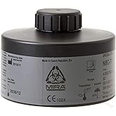 MIRA Safety - NBC-77 SOF - Single 40mm Gas Mask Filter - Special Combined CBRN Respirator Filters - NATO Standard Size (40mm x 1/7") - Canister Filter Fits CBRN Gas Masks - 20 Year Shelf Life