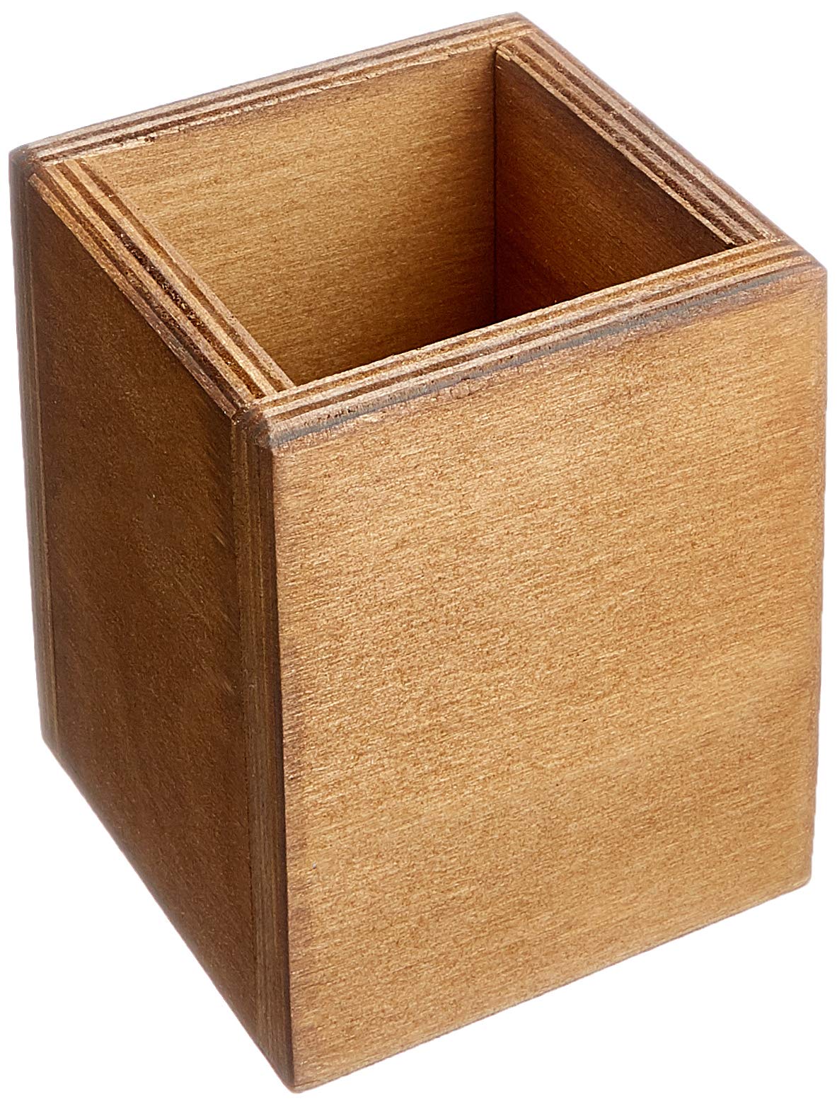 Chalkboards UK Table Top Cutlery Holder, Wood, Dark Oak, 8 x 8 x 10 cm