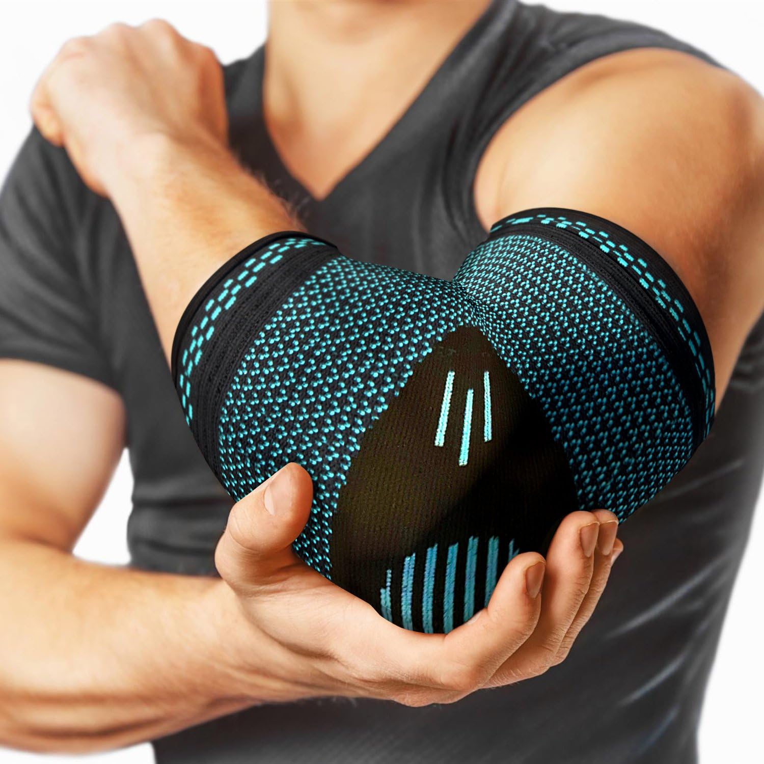 POWERLIX Elbow Brace Compression Support (Pair) - Elbow Sleeve for Tendonitis, Tennis Elbow Brace and Golfers Elbow Treatment, Arthritis, Workouts, Weightlifting – Reduce Elbow Pain: Sports & Outdoors