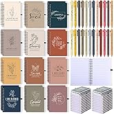 Kosiz 48 Pcs/24 Set Positive Affirmation Gifts Gratitude Spiral Notebooks with Pens Motivational Encouragement Notepads Daily Affirmations Journal for Women Valentine Galentine Gifts (Soft)