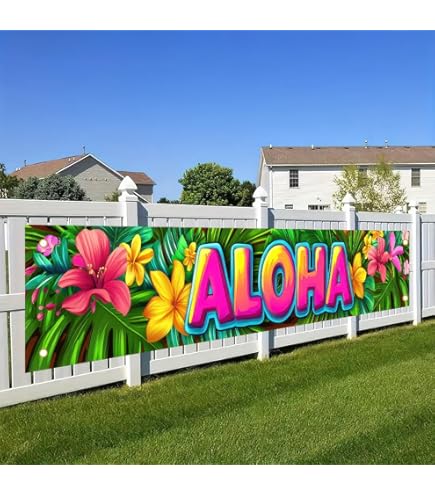 Tiki Luau Party Decoration Hawaiian Tiki Banner Hawaii Tiki Bar Backdrop Party S