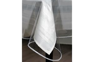 BRODER MFG. INC. Tablecloth Protector Crystal Clear Vinyl (52"x70" Oblong) | Thick, Durable Clear Table/Tablecloth Protector | Perfect for Parties, Special Occasions, Gatherings, and Everyday Use